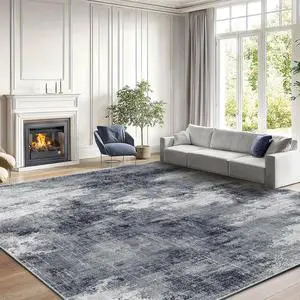 AMADA HOMEFURNISHING 8x10 Area Rug for Living Room, Modern Abstract Rug with Non-Slip Backing & Low Pile, Large Washable Rug with Abstract Pattern for Bedroom, Dinning Room, Home Office, Grey AMADA HOMEFURNISHING 8x10 Area Rug for Living Room, Modern Abstract Rug with Non-Slip Backing & Low Pile, Large Washable Rug with Abstract Pattern for Bedroom, Dinning Room, Home Office, Grey