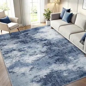 AMADA HOMEFURNISHING 5x7 Area Rugs for Living Room, Modern Abstract Washable Rug Neutral Soft with Non-Slip Backing & Low Pile Kids Rug for Resistant, Bedroom, Nursery Home Office, Dark Blue AMADA HOMEFURNISHING 5x7 Area Rugs for Living Room, Modern Abstract Washable Rug Neutral Soft with Non-Slip Backing & Low Pile Kids Rug for Resistant, Bedroom, Nursery Home Office, Dark Blue