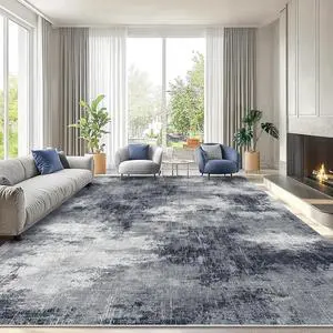 AMADA HOMEFURNISHING 9x12 Area Rugs for Living Room, Modern Large Area Rugs with Non-Slip Backing & Low Pile, Neutral Soft Washable Rug for Nursery, Bedroom, Dinning Room, Playroom, Grey AMADA HOMEFURNISHING 9x12 Area Rugs for Living Room, Modern Large Area Rugs with Non-Slip Backing & Low Pile, Neutral Soft Washable Rug for Nursery, Bedroom, Dinning Room, Playroom, Grey