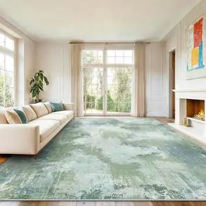 AMADA HOMEFURNISHING 8x10 Area Rugs for Living Room, Modern Abstract Washable Rug with Non-Slip Backing & Low Pile, Large Rug with Abstract Pattern for Bedroom, Dinning Room, Home Office, Green AMADA HOMEFURNISHING 8x10 Area Rugs for Living Room, Modern Abstract Washable Rug with Non-Slip Backing & Low Pile, Large Rug with Abstract Pattern for Bedroom, Dinning Room, Home Office, Green