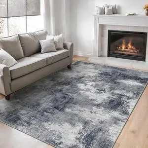 6x9 Area Rugs for Living Room, Modern Abstract Washable Rug with Non-Slip Backing & Low Pile Indoor Carpet for Nursery Room, Bedroom and Dinning Room, Grey 6x9 Area Rugs for Living Room, Modern Abstract Washable Rug with Non-Slip Backing & Low Pile Indoor Carpet for Nursery Room, Bedroom and Dinning Room, Grey