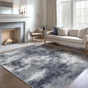 AMADA HOMEFURNISHING 5x7 Area Rugs for Living Room, Modern Abstract Washable Rug Neutral Soft with Non-Slip Backing & Low Pile Kids Rug for Resistant, Bedroom, Nursery Home Office, Grey AMADA HOMEFURNISHING 5x7 Area Rugs for Living Room, Modern Abstract Washable Rug Neutral Soft with Non-Slip Backing & Low Pile Kids Rug for Resistant, Bedroom, Nursery Home Office, Grey