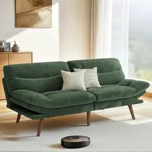 Pipishell 75" Corduroy Futon Sofa Bed, Folding Sleeper Loveseat Couch, Convertible Sofa for Apartment, Dorm, Office, Living Room Green Pipishell 75" Corduroy Futon Sofa Bed, Folding Sleeper Loveseat Couch, Convertible Sofa for Apartment, Dorm, Office, Living Room Green