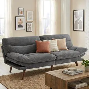 Pipishell 66 Futon Sofa Bed, 66 Inch Corduroy Futon Couch Convertible with Adjustable Backrest and Armrests, Recliner Sleeper Sofa for Living Room, Office, Guest Room (Warm Grey) Pipishell 66 Futon Sofa Bed, 66 Inch Corduroy Futon Couch Convertible with Adjustable Backrest and Armrests, Recliner Sleeper Sofa for Living Room, Office, Guest Room (Warm Grey)