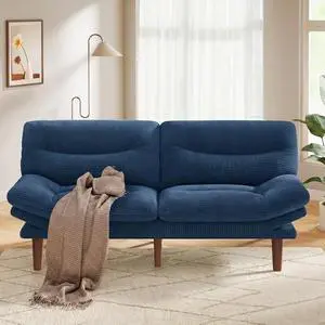 Pipishell 66" Futon Sofa Bed, Convertible Corduroy Space-Saver Couch with Adjustable Back & Armrests, Recliner Sleeper for Small Apartments, Office, Guest Room (Navy Blue) Pipishell 66" Futon Sofa Bed, Convertible Corduroy Space-Saver Couch with Adjustable Back & Armrests, Recliner Sleeper for Small Apartments, Office, Guest Room (Navy Blue)