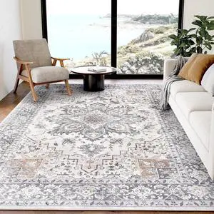 AMADA HOMEFURNISHING 5x7 Area Rugs, Washable Living Room Rug Low-Profile with Non-Slip Backing & Durable Edge Binding, Vintage 5x7 Rugs for Living Room, Bedroom, Dinning Room AMADA HOMEFURNISHING 5x7 Area Rugs, Washable Living Room Rug Low-Profile with Non-Slip Backing & Durable Edge Binding, Vintage 5x7 Rugs for Living Room, Bedroom, Dinning Room