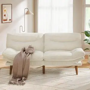 Pipishell 75" Futon Sofa Bed, Convertible Corduroy Space-Saver Couch with Adjustable Back & Armrests, Recliner Sleeper for Small Apartments, Office, Guest Room (White) Pipishell 75" Futon Sofa Bed, Convertible Corduroy Space-Saver Couch with Adjustable Back & Armrests, Recliner Sleeper for Small Apartments, Office, Guest Room (White)