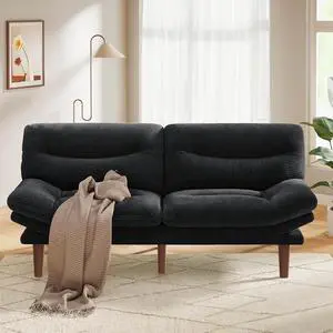 Pipishell 66" Futon Sofa Bed, Convertible Corduroy Space-Saver Couch with Adjustable Back & Armrests, Recliner Sleeper for Small Apartments, Office, Guest Room (Black) Pipishell 66" Futon Sofa Bed, Convertible Corduroy Space-Saver Couch with Adjustable Back & Armrests, Recliner Sleeper for Small Apartments, Office, Guest Room (Black)