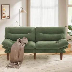 Pipishell 75" Futon Sofa Bed, Convertible Corduroy Space-Saver Couch with Adjustable Back & Armrests, Recliner Sleeper for Small Apartments, Office, Guest Room (Green) Pipishell 75" Futon Sofa Bed, Convertible Corduroy Space-Saver Couch with Adjustable Back & Armrests, Recliner Sleeper for Small Apartments, Office, Guest Room (Green)
