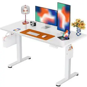 ErGear Height Adjustable Electric Standing Desk, 48 x 24 Inches Sit Stand up Desk, Memory Computer Home Office Desk, White ErGear Height Adjustable Electric Standing Desk, 48 x 24 Inches Sit Stand up Desk, Memory Computer Home Office Desk, White