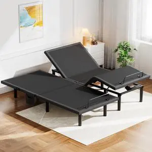 Pipishell Split King Adjustable Bed Frame, Electric Bed Base with Head & Foot Incline, USB-A & USB-C Ports, LED Under-Bed Lighting, 4 Leg Height Options, and Easy 3-Step Assembly Pipishell Split King Adjustable Bed Frame, Electric Bed Base with Head & Foot Incline, USB-A & USB-C Ports, LED Under-Bed Lighting, 4 Leg Height Options, and Easy 3-Step Assembly