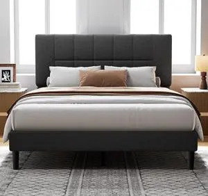 Pipishell Queen Bed Frame with 12 Thickened Legs&Fabric Upholstered Headboard,1300 lbs Strong Weight Capacity, Adjustable Headboard, No Box Spring Needed, Easy Assembly, Underbed StorageSolid Wooden Pipishell Queen Bed Frame with 12 Thickened Legs&Fabric Upholstered Headboard,1300 lbs Strong Weight Capacity, Adjustable Headboard, No Box Spring Needed, Easy Assembly, Underbed StorageSolid Wooden