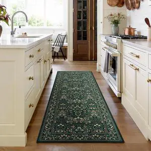 AMADA HOMEFURNISHING Washable Runner Rugs for Hallway, 2x6 Kitchen Rug, Non-Slip & Low-Profile Area Rug, Soft Floral Rug with Durable Edge Binding, Rugs for Entryway Kitchen Bedroom Laundry Bathroom AMADA HOMEFURNISHING Washable Runner Rugs for Hallway, 2x6 Kitchen Rug, Non-Slip & Low-Profile Area Rug, Soft Floral Rug with Durable Edge Binding, Rugs for Entryway Kitchen Bedroom Laundry Bathroom