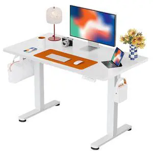 ErGear Height Adjustable Electric Standing Desk, 44 x 24 Inches Sit Stand up Desk, Memory Computer Home Office Desk, White ErGear Height Adjustable Electric Standing Desk, 44 x 24 Inches Sit Stand up Desk, Memory Computer Home Office Desk, White