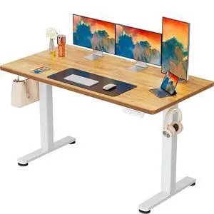 ErGear Height Adjustable Electric Standing Desk, 55 x 28 Inches Sit Stand up Desk, Memory Computer Home Office Desk, Light Vintage Brown ErGear Height Adjustable Electric Standing Desk, 55 x 28 Inches Sit Stand up Desk, Memory Computer Home Office Desk, Light Vintage Brown