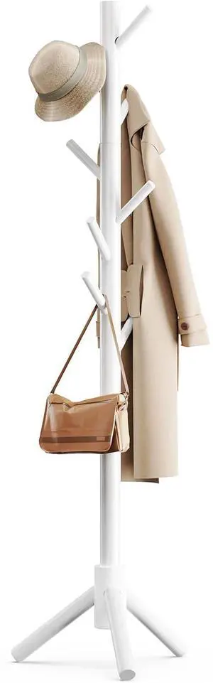 Pipishell Solid Wooden Coat Rack Freestanding, Hall Tree with 8 Hooks, 3 Height Options for Coats, Hats, Handbags, and Scarves, Tool-Free Assembly, Space Saving Design for Entryway, Office, Bedroom Pipishell Solid Wooden Coat Rack Freestanding, Hall Tree with 8 Hooks, 3 Height Options for Coats, Hats, Handbags, and Scarves, Tool-Free Assembly, Space Saving Design for Entryway, Office, Bedroom