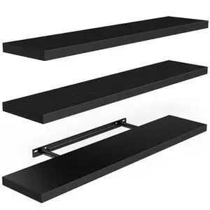 AMADA HOMEFURNISHING Floating Shelves for Wall, Wall Shelves for Living Room, Bedroom, Bathroom, Kitchen & Home Office Organization, Bathroom Shelves with Hidden Brackets, 22 lbs Max Load, AMFS44B AMADA HOMEFURNISHING Floating Shelves for Wall, Wall Shelves for Living Room, Bedroom, Bathroom, Kitchen & Home Office Organization, Bathroom Shelves with Hidden Brackets, 22 lbs Max Load, AMFS44B