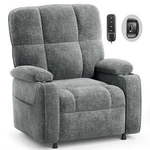 AMADA HOMEFURNISHING Power Recliner Chair for Adults, Infinite Adjustable Chenille Electric Recliner with Cup Holder, Remote, USB Port, Side Pockets & Thick Seat Cushion, for Living Room & Bedroom AMADA HOMEFURNISHING Power Recliner Chair for Adults, Infinite Adjustable Chenille Electric Recliner with Cup Holder, Remote, USB Port, Side Pockets & Thick Seat Cushion, for Living Room & Bedroom