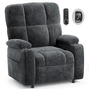 AMADA HOMEFURNISHING Power Recliner Chair for Adults, Infinite Adjustable Chenille Electric Recliner with Cup Holder, Remote, USB Port, Side Pockets & Thick Seat Cushion, for Living Room & Bedroom AMADA HOMEFURNISHING Power Recliner Chair for Adults, Infinite Adjustable Chenille Electric Recliner with Cup Holder, Remote, USB Port, Side Pockets & Thick Seat Cushion, for Living Room & Bedroom