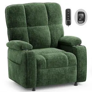 AMADA HOMEFURNISHING Power Recliner Chair for Adults, Infinite Adjustable Chenille Electric Recliner with Cup Holder, Remote, USB Port, Side Pockets & Thick Seat Cushion, for Living Room & Bedroom AMADA HOMEFURNISHING Power Recliner Chair for Adults, Infinite Adjustable Chenille Electric Recliner with Cup Holder, Remote, USB Port, Side Pockets & Thick Seat Cushion, for Living Room & Bedroom