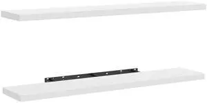 AMADA HOMEFURNISHING Floating Shelves Wall Mounted, 47 x 8 Inch Wall Shelves for Bathroom, Bedroom, Living Room, White Shelves Set of 2 AMADA HOMEFURNISHING Floating Shelves Wall Mounted, 47 x 8 Inch Wall Shelves for Bathroom, Bedroom, Living Room, White Shelves Set of 2