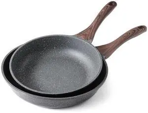 Nonstick Frying Pan Skillets, Swiss Granite Coating Omelette Pans, Healthy Cookware Chef's Pans, Free of Intentionally Added PFOA (10+12 Inch) Nonstick Frying Pan Skillets, Swiss Granite Coating Omelette Pans, Healthy Cookware Chef's Pans, Free of Intentionally Added PFOA (10+12 Inch)