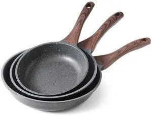Nonstick Frying Pan Skillets, Swiss Granite Coating Omelette Pans, Healthy Cookware Chef's Pan, Free of Intentionally Added PFOA (8+9.5+11 Inch) Nonstick Frying Pan Skillets, Swiss Granite Coating Omelette Pans, Healthy Cookware Chef's Pan, Free of Intentionally Added PFOA (8+9.5+11 Inch)