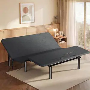 Amada Homefurnishing Adjustable Bed Frame King, Independent Head and Foot Incline, Quiet Motor, 750 lbs Capacity, Adjustable Bed with Stay-Put Wired Remote Control, 4 Bed Height Options, Easy Assembly Amada Homefurnishing Adjustable Bed Frame King, Independent Head and Foot Incline, Quiet Motor, 750 lbs Capacity, Adjustable Bed with Stay-Put Wired Remote Control, 4 Bed Height Options, Easy Assembly