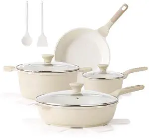 Nonstick Ceramic Cookware Set Large-Size 13-Piece, Healthy Pots and Pans Set, Non-toxic Kitchen Cooking Set with Stay-Cool Handles, PFAS and PFOA Free, Cream White Nonstick Ceramic Cookware Set Large-Size 13-Piece, Healthy Pots and Pans Set, Non-toxic Kitchen Cooking Set with Stay-Cool Handles, PFAS and PFOA Free, Cream White