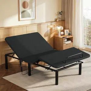 AMADA HOMEFURNISHING Adjustable Bed Frame Twin XL, Independent Head and Foot Incline, Quiet Motor, Adjustable Bed with Stay-Put Wired Remote Control, 4 Bed Height Options, Easy Assembly AMADA HOMEFURNISHING Adjustable Bed Frame Twin XL, Independent Head and Foot Incline, Quiet Motor, Adjustable Bed with Stay-Put Wired Remote Control, 4 Bed Height Options, Easy Assembly