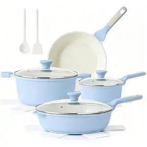 Nonstick Ceramic Cookware Set Large 13-Piece, Healthy Pots and Pans Set Dishwasher Safe, Non-toxic Kitchen Cooking Set with Stay-Cool Handles, Induction Compatible, PFAS Free, Blue Nonstick Ceramic Cookware Set Large 13-Piece, Healthy Pots and Pans Set Dishwasher Safe, Non-toxic Kitchen Cooking Set with Stay-Cool Handles, Induction Compatible, PFAS Free, Blue
