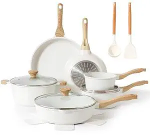 Nonstick Ceramic Cookware Set 16-Piece, Healthy Pots and Pans Set, Non-toxic Kitchen Cooking Set with Stay-Cool Handles, Silicone Utensils and Pot Protectors, PFAS/PTFE/PFOA Free Nonstick Ceramic Cookware Set 16-Piece, Healthy Pots and Pans Set, Non-toxic Kitchen Cooking Set with Stay-Cool Handles, Silicone Utensils and Pot Protectors, PFAS/PTFE/PFOA Free