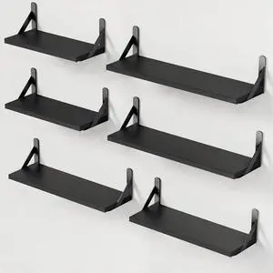 AMADA HOMEFURNISHING Wall Shelves Set of 9, Floating Shelves for Wall Decor, Shelves for Living Room & Bathroom AMADA HOMEFURNISHING Wall Shelves Set of 9, Floating Shelves for Wall Decor, Shelves for Living Room & Bathroom