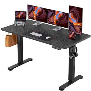 ErGear Height Adjustable Electric Standing Desk, 63 x 28 Inches Sit Stand up Desk, Memory Computer Home Office Desk, Carbon Fiber Black ErGear Height Adjustable Electric Standing Desk, 63 x 28 Inches Sit Stand up Desk, Memory Computer Home Office Desk, Carbon Fiber Black