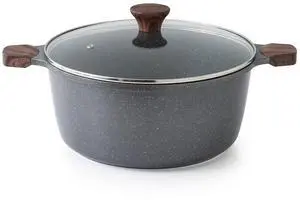 Nonstick Stock Pot with Lid, 7 Qt Induction Cooking Pot with Tempered Glass Lid, Stew Pot with Swiss Nonstick Granite Coating, Pasta Casserole, PFOA PFOS APEO Free, Gray Nonstick Stock Pot with Lid, 7 Qt Induction Cooking Pot with Tempered Glass Lid, Stew Pot with Swiss Nonstick Granite Coating, Pasta Casserole, PFOA PFOS APEO Free, Gray