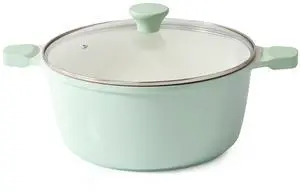 Ceramic Nonstick Stock Pot with Lid, 7 Quart Induction Cooking Pot with Tempered Glass Lid, Stew Pot for Soup and Oatmeal, Pasta Casserole, PFOA PFAS PTFE Free, Green Ceramic Nonstick Stock Pot with Lid, 7 Quart Induction Cooking Pot with Tempered Glass Lid, Stew Pot for Soup and Oatmeal, Pasta Casserole, PFOA PFAS PTFE Free, Green