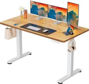 ErGear Height Adjustable Electric Standing Desk, 63 x 28 Inches Sit Stand up Desk, Memory Computer Home Office Desk, Light Vintage Brown ErGear Height Adjustable Electric Standing Desk, 63 x 28 Inches Sit Stand up Desk, Memory Computer Home Office Desk, Light Vintage Brown