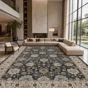 AMADA HOMEFURNISHING 9x12 Area Rug for Living Room, Vintage Washable Area Rug Low-Pile & Non-Slip Carpet for Bedroom Dining Room Nursery Home Office, Black/Brown AMADA HOMEFURNISHING 9x12 Area Rug for Living Room, Vintage Washable Area Rug Low-Pile & Non-Slip Carpet for Bedroom Dining Room Nursery Home Office, Black/Brown