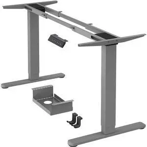 ErGear Dual Motor Standing Desk Frame, Electric Adjustable Legs Compatible Desktop Size 44-90, 264 lbs Weight Capacity, 4 Memory Height Settings Stand up Desks Base, Grey Frame Only ErGear Dual Motor Standing Desk Frame, Electric Adjustable Legs Compatible Desktop Size 44-90, 264 lbs Weight Capacity, 4 Memory Height Settings Stand up Desks Base, Grey Frame Only