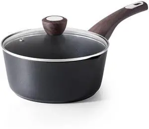 Nonstick Sauce Pan with Lid, 2.5 Quart Saucepan with Double Spout, Multipurpose Large Cooking Pot, Non toxic Kitchen Sauce Pot, Non stick Saucier Pan, Induction Comptable, PFOA Free Nonstick Sauce Pan with Lid, 2.5 Quart Saucepan with Double Spout, Multipurpose Large Cooking Pot, Non toxic Kitchen Sauce Pot, Non stick Saucier Pan, Induction Comptable, PFOA Free