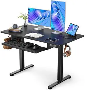 ErGear Electric Standing Desk with Full Size Keyboard Tray, Adjustable Height Sit Stand Up Desk, Home Office Desk Computer Workstation, 48x24 Inches, Black ErGear Electric Standing Desk with Full Size Keyboard Tray, Adjustable Height Sit Stand Up Desk, Home Office Desk Computer Workstation, 48x24 Inches, Black