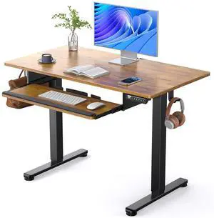 ErGear Electric Standing Desk with Keyboard Tray, 44x24, Vintage Brown ErGear Electric Standing Desk with Keyboard Tray, 44x24, Vintage Brown