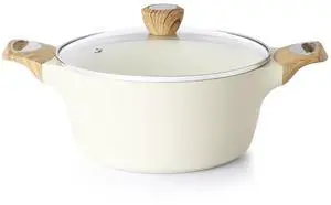 Ceramic Nonstick Stock Pot with Lid, 2.6/4.5/6.6/8.5/11 QT Soup Pot Casserole Pot, Non-toxic Healthy Pasta Pot, Large Cooking Pot Stew Pot, Induction Compatible, PFOA PFAS PTFE Free, White Ceramic Nonstick Stock Pot with Lid, 2.6/4.5/6.6/8.5/11 QT Soup Pot Casserole Pot, Non-toxic Healthy Pasta Pot, Large Cooking Pot Stew Pot, Induction Compatible, PFOA PFAS PTFE Free, White