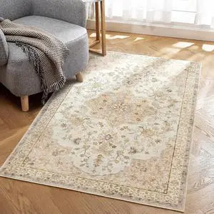 AMADA HOMEFURNISHING 3x5 Washable Area Rug, Low-Profile Entryway Rug with Non-Slip Backing & Durable Edge Binding, Boho Area Rug Pattern, Washable Rug for Bedroom, Entryway, Living Room AMADA HOMEFURNISHING 3x5 Washable Area Rug, Low-Profile Entryway Rug with Non-Slip Backing & Durable Edge Binding, Boho Area Rug Pattern, Washable Rug for Bedroom, Entryway, Living Room