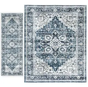 AMADA HOMEFURNISHING 9x12 and 2.7x8 Area Rugs Buying Together, Soft, Machine Washable, Stain-Resistant, Low-Profile Indoor Area Rugs with Non-Slip Backing & Durable Edge Binding AMADA HOMEFURNISHING 9x12 and 2.7x8 Area Rugs Buying Together, Soft, Machine Washable, Stain-Resistant, Low-Profile Indoor Area Rugs with Non-Slip Backing & Durable Edge Binding