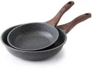 Nonstick Frying Pan Skillets, Swiss Granite Coating Omelette Pans, Healthy Cookware Chef's Pans, Free of Intentionally Added PFOA (8+10 Inch) Nonstick Frying Pan Skillets, Swiss Granite Coating Omelette Pans, Healthy Cookware Chef's Pans, Free of Intentionally Added PFOA (8+10 Inch)