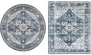 AMADA HOMEFURNISHING 5x7 and 4x4 Round Area Rugs Buying Together, Soft, Machine Washable, Stain-Resistant, Low-Profile Indoor Area Rugs with Non-Slip Backing & Durable Edge Binding AMADA HOMEFURNISHING 5x7 and 4x4 Round Area Rugs Buying Together, Soft, Machine Washable, Stain-Resistant, Low-Profile Indoor Area Rugs with Non-Slip Backing & Durable Edge Binding