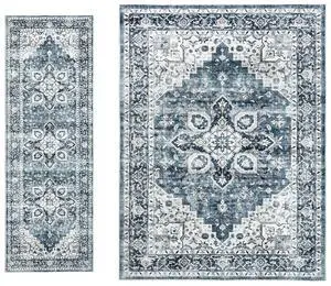AMADA HOMEFURNISHING 5x7 and 2x6 Area Rugs Buying Together, Soft, Machine Washable, Stain-Resistant, Low-Profile Indoor Area Rugs with Non-Slip Backing & Durable Edge Binding AMADA HOMEFURNISHING 5x7 and 2x6 Area Rugs Buying Together, Soft, Machine Washable, Stain-Resistant, Low-Profile Indoor Area Rugs with Non-Slip Backing & Durable Edge Binding