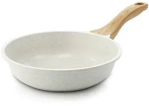 Nonstick Ceramic Frying Pan Skillet, 8 Inch Omelet Pan, Healthy Non Toxic Chef Pan, Induction Compatible Egg Pan with Heat Resistant Handle, PFAS-Free, White Nonstick Ceramic Frying Pan Skillet, 8 Inch Omelet Pan, Healthy Non Toxic Chef Pan, Induction Compatible Egg Pan with Heat Resistant Handle, PFAS-Free, White