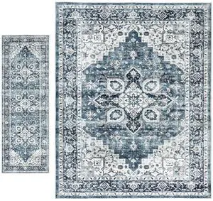 AMADA HOMEFURNISHING 8x10 and 2x6 Area Rugs Buying Together, Soft, Machine Washable, Stain-Resistant, Low-Profile Indoor Area Rugs with Non-Slip Backing & Durable Edge Binding AMADA HOMEFURNISHING 8x10 and 2x6 Area Rugs Buying Together, Soft, Machine Washable, Stain-Resistant, Low-Profile Indoor Area Rugs with Non-Slip Backing & Durable Edge Binding